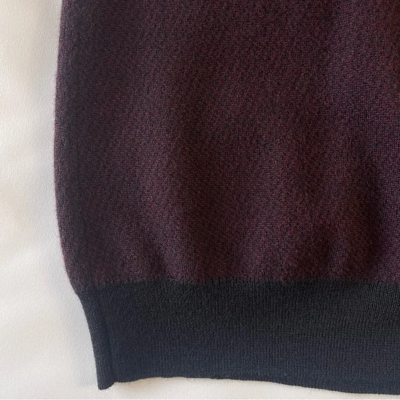 Pal Zileri 100% Lana Wool 1/4 Zip Sweater Burgundy Black - Picture 14 of 15